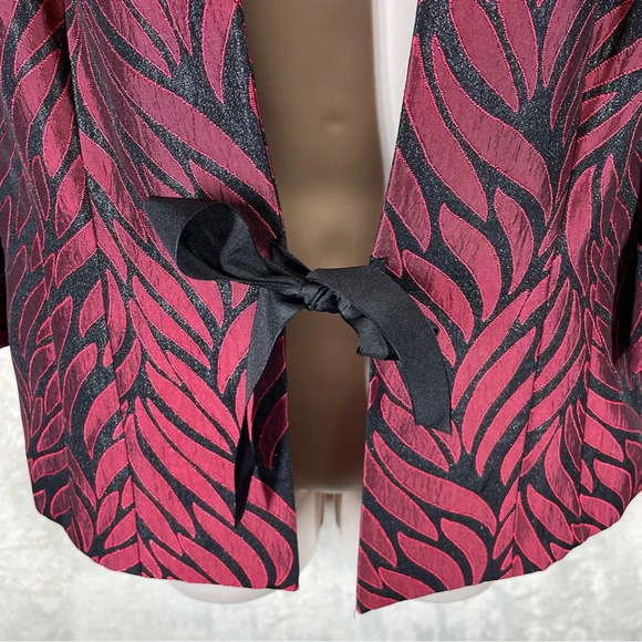 Maggy London red fire metallic dress jacket blazer formal wear women’s 10 - Picture 7 of 9